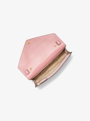 Buy Michael Kors Sylvia Large Crossgrain Leather Satchel in Soft Pink at