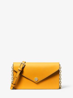 Envelope Crossbody Bag in Golden Leather