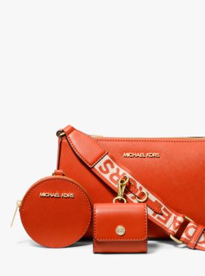 Jet Set Saffiano Leather Crossbody Bag with Case for Apple Airpods Pro