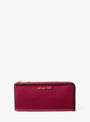 Jet Set Travel Large Pebbled Leather Quarter-Zip Wallet