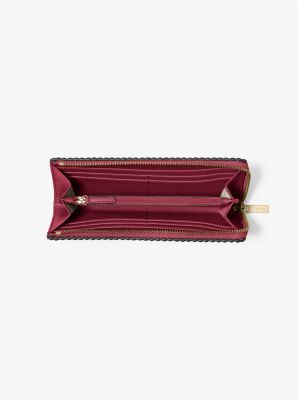 Jet Set Travel Large Pebbled Leather Quarter-Zip Wallet