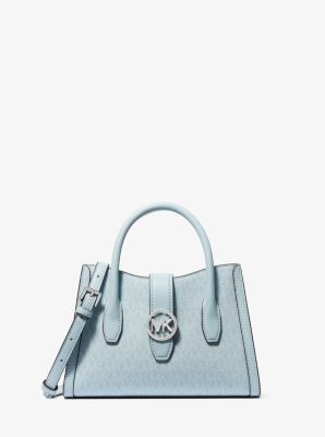 Michael Kors Carmen Medium Flap Satchel  Leather satchel handbags, Blue michael  kors purse, Handbags michael kors