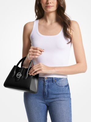 Michael Kors Ava Small Leather Satchel Black