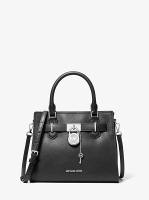 Michael Kors Hamilton Small Signature Logo Satchel In Black