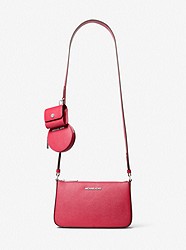 Jet Set Saffiano Leather Crossbody Bag with Case for Apple Airpods Pro® - CARMINE PINK - 35S3STVC0L