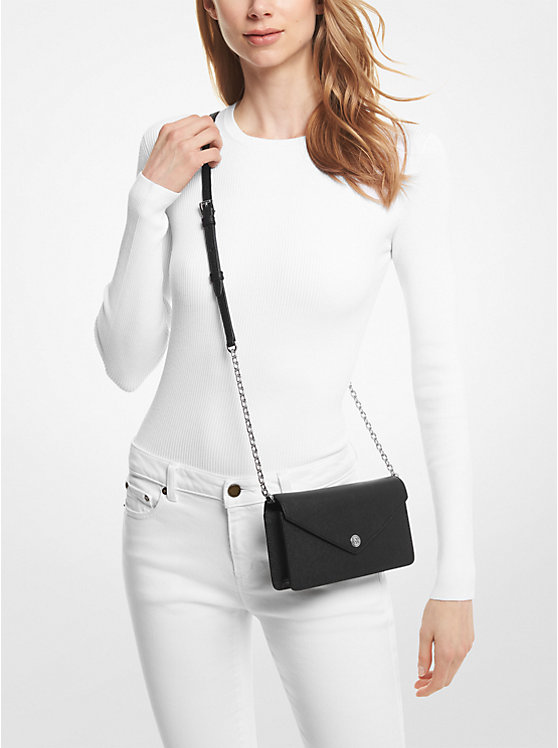 Small Saffiano Leather Envelope Crossbody Bag image number 3