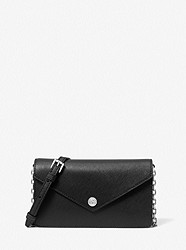 Small Saffiano Leather Envelope Crossbody Bag - BLACK - 35S3STVC5L
