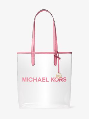 Michael Kors The Michael Large Clear Vinyl Tote Bag In Pink