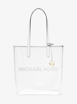 Michael Kors The Michael Large Clear Vinyl Tote Bag In White