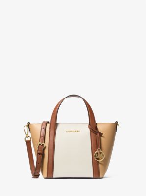 Michael Kors Pratt Small Color-block Tote Bag In Brown