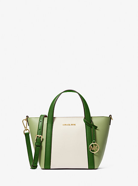 Michael Kors Pratt Small Color-block Tote Bag In Green