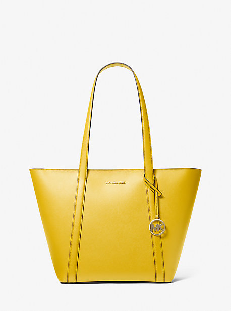 Shop Michael Kors Pratt Large Tote Bag In Yellow
