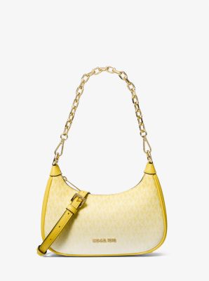 Shop Michael Kors Cora Medium Ombré Logo Shoulder Bag In Yellow