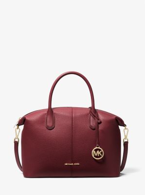 Michael kors lg satchel leather best sale