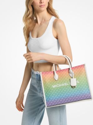 Sac fourre-tout Mirella arc-en-ciel à logo de taille moyenne