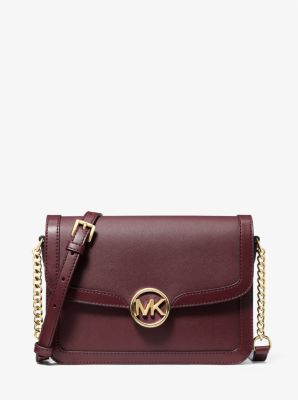 Michael Kors magneta snap store wallet crossbody chain leather