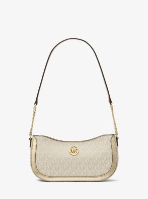 Leida Small Metallic Signature Logo Pochette | Michael Kors