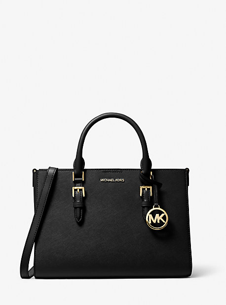 Michael Kors Charlotte Medium Saffiano Leather 2-in-1 Tote Bag In Black