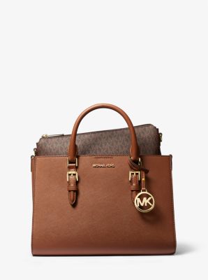 Sac fourre-tout 2 en 1 Charlotte de taille moyenne en cuir Saffiano