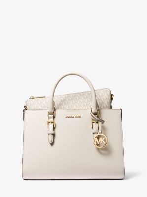 Sac fourre-tout 2 en 1 Charlotte de taille moyenne en cuir Saffiano