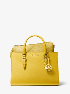 Sac fourre-tout 2 en 1 Charlotte de taille moyenne en cuir Saffiano