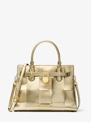 Michael Kors Hamilton Medium Metallic Satchel