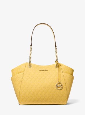 New With Tags Michael Kors Yellow Logo Tote Bag purse tag store retail 368.00