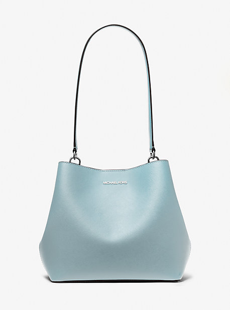 Shop Michael Kors Pratt Medium Shoulder Bag In Blue