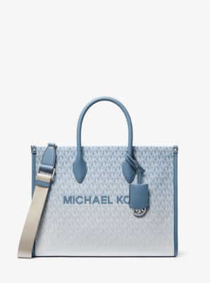 Michael Kors Mirella Medium Ombré Logo Tote Bag In Blue