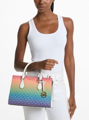 Sheila Medium Rainbow Signature Logo Satchel