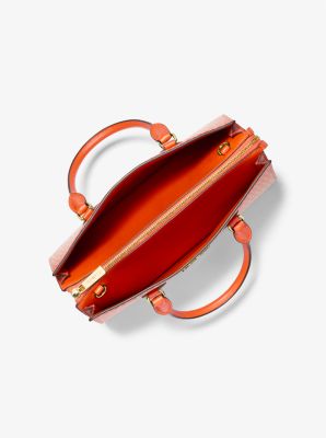 Bolso satchel Sheila mediano ombré con logotipo de la marca image number 3