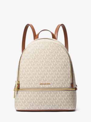 MK Rucksack Rhea Medium Mit Signature-Logomuster - Natur