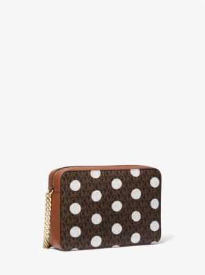 Jet Set Large Polka Dot Signature Logo Crossbody Bag