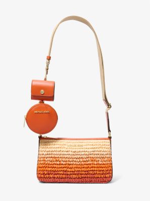 Michael Kors Jet Set Small Ombré Straw Crossbody Bag with Case for Apple Airpods Pro®