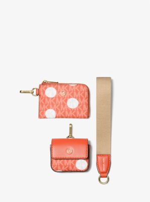 Jet Set Polka Dot Signature Logo Dual Pouch Wristlet