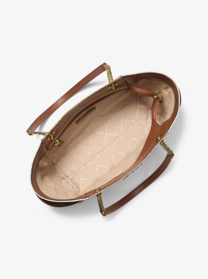 Bolso tote Jet Set grande de bloques de color con logotipo de la marca