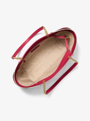 Jet Set Large Color-Block Signature Logo Tote Bag