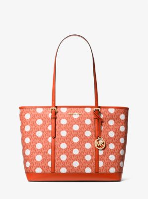 Grand sac fourre-tout Jet Set à pois et à logo Signature