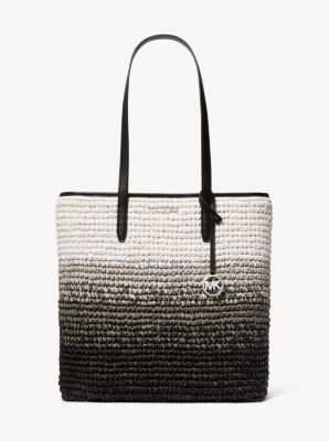 Michael Kors The Michael Large Ombré Straw Tote Bag In Black