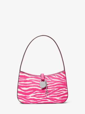 Bolso pochette Lyra pequeño de pelo de becerro con estampado de cebra image number 0
