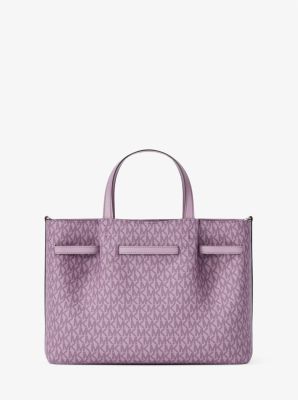 Carson Medium Signature Logo Satchel in LT QUARTZ | Michael Kors