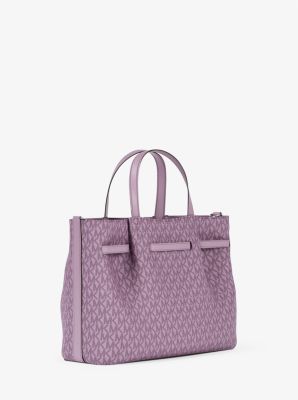 Carson Medium Signature Logo Satchel in LT QUARTZ | Michael Kors