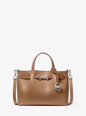 Michael Kors Carson Small Pebbled Leather Satchel In Brown
