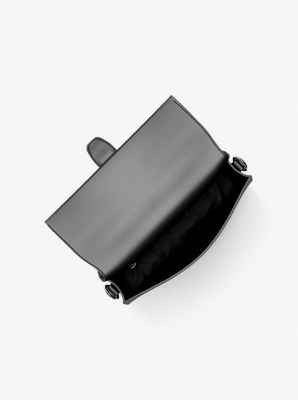 Greenwich Medium Saffiano Leather Convertible Shoulder Bag in BLACK | Michael Kors