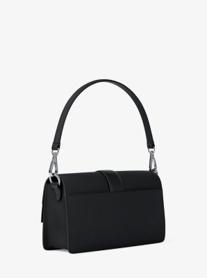 Greenwich Medium Saffiano Leather Convertible Shoulder Bag in BLACK | Michael Kors
