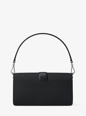 Greenwich Medium Saffiano Leather Convertible Shoulder Bag in BLACK | Michael Kors
