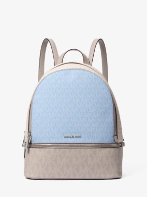 Rhea Medium Color-Block Signature Logo Backpack