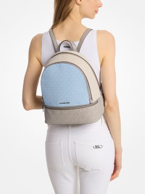 Rhea Medium Color-Block Signature Logo Backpack