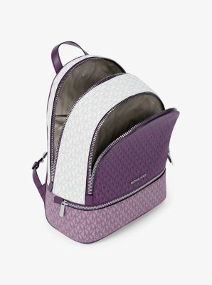 Rhea Medium Color-Block Signature Logo Backpack