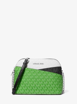 Jet Set Travel Color-Block Signature Logo Crossbody Bag